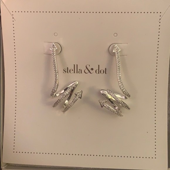 Stella & Dot Jewelry - Stella & Dot silver Pave Arrow earrings